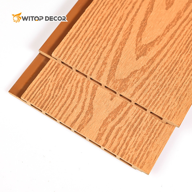 Exterior 3D Embossed WPC Wood Decoration WPC Wall Panel Cladding