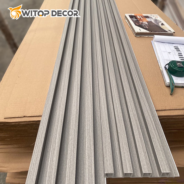 3D Fluted WPC Wall Panel Waterproof for Indoor Decoration