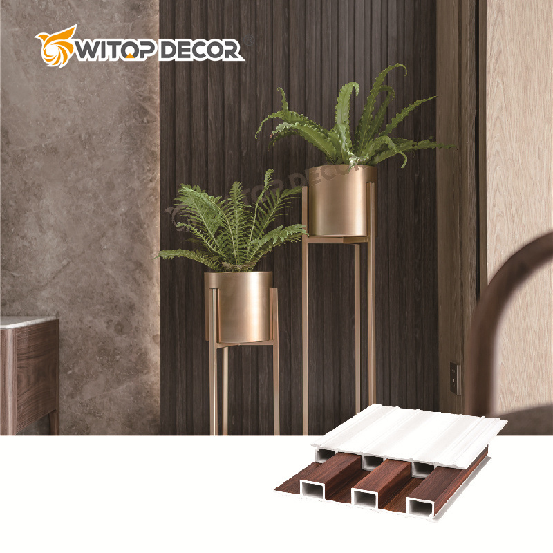 Factory Price Wood Plastic Composite Panel for Indoor Wall Wood Grain Fluted Wall Panel
