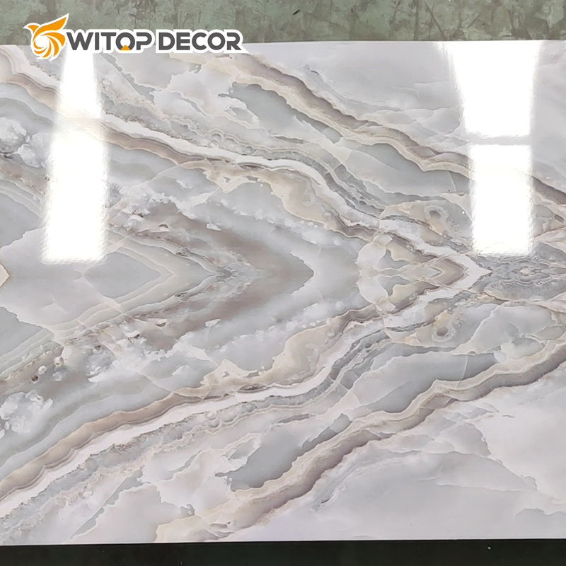 High Strength and Durability 1200*2400mm Size Artificial Stone UV Marble Sheet