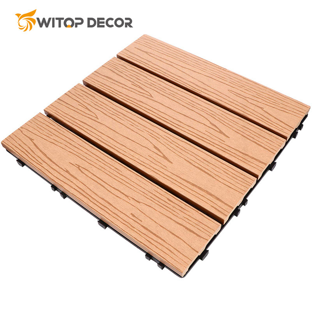Seamless Design Easy Installation Composite Teak Wood WPC Decking