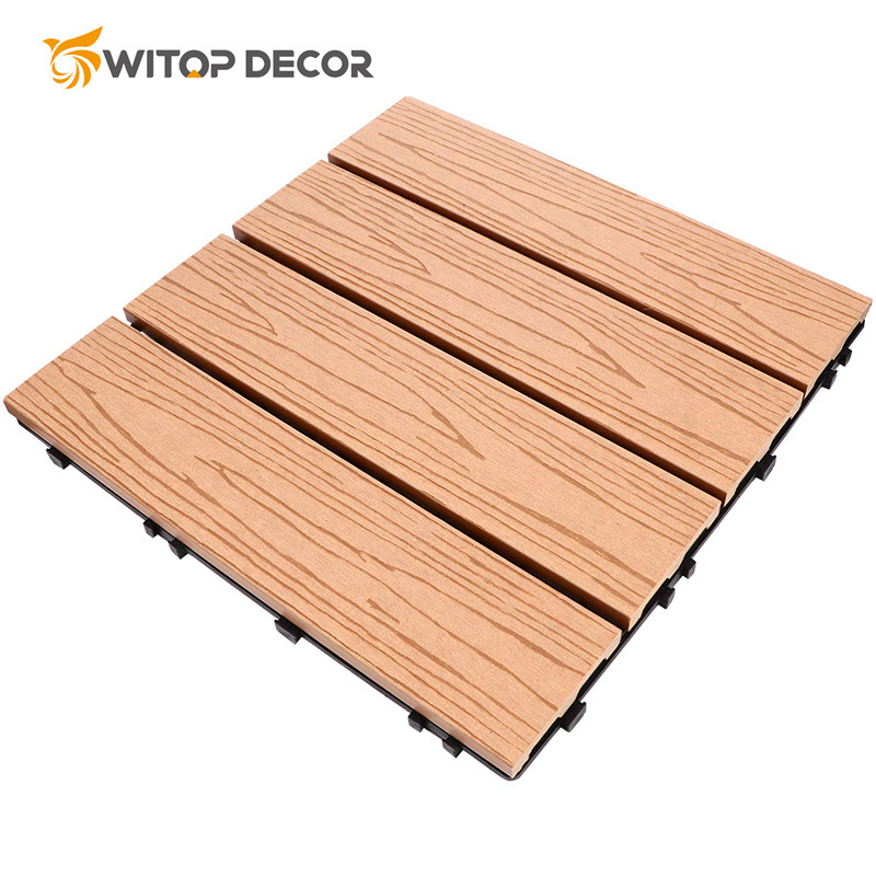 Seamless Design Easy Installation Composite Teak Wood WPC Decking