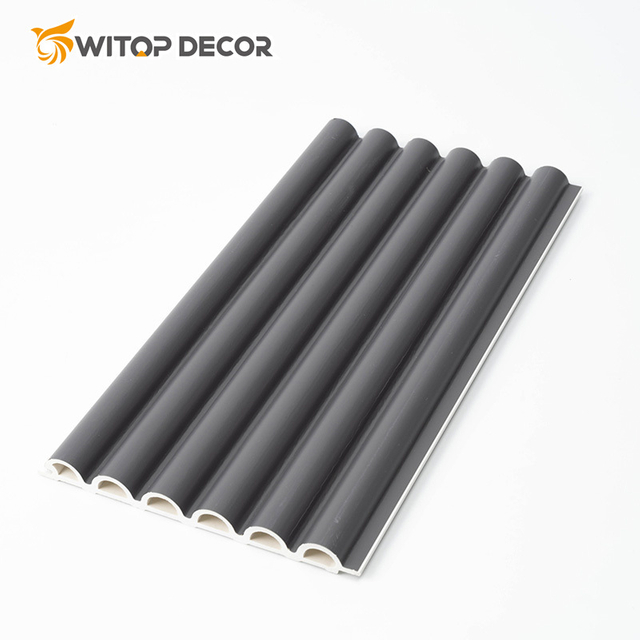 Wood Grain PVC Indoor Design WPC Wall Panels for TV Background