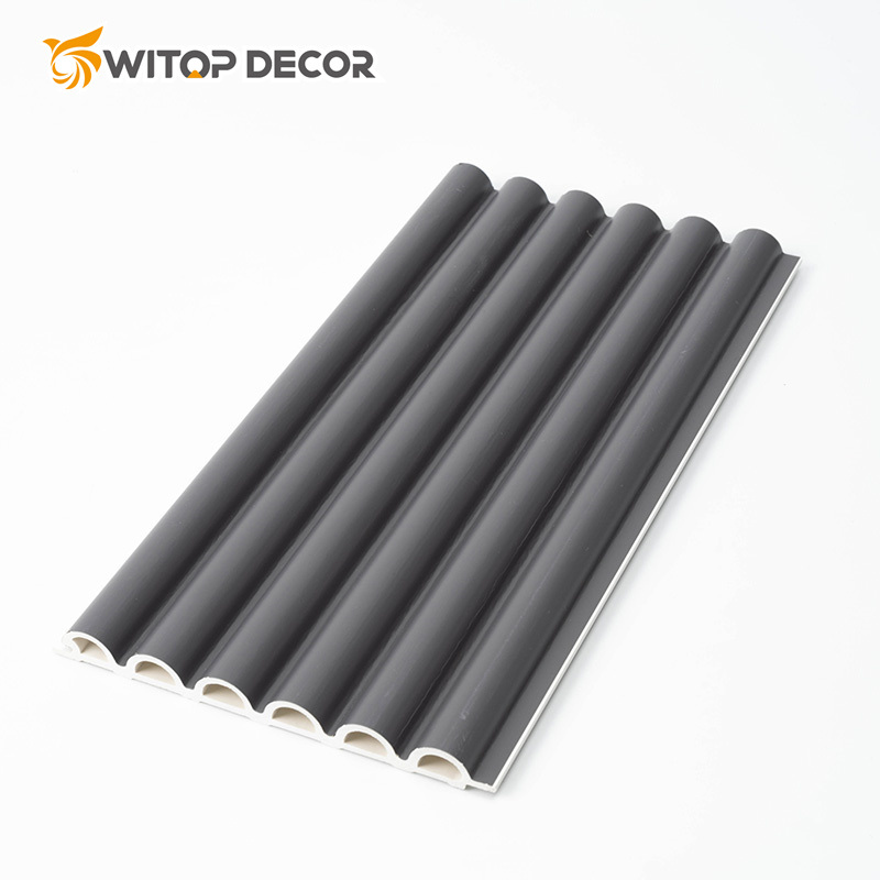 Wood Grain PVC Indoor Design WPC Wall Panels for TV Background