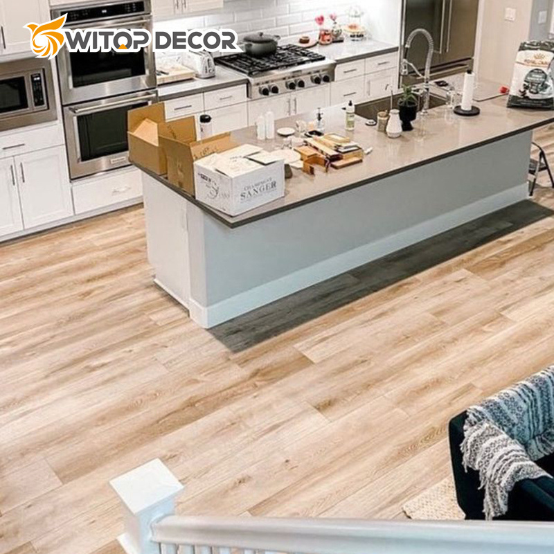 Wooden Look Design Interlocking Vinyl Plank Spc Flooring with UV Coating