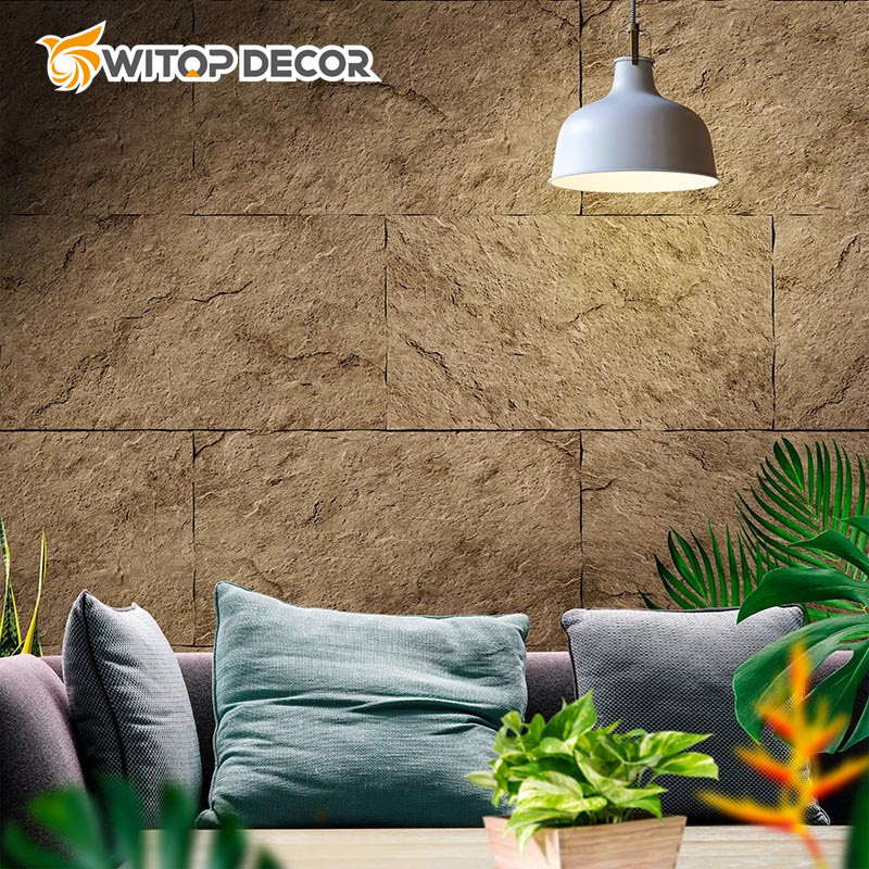 Stone Slab Field Stone Exterior Covering Polyurethane Faux Stone Panel