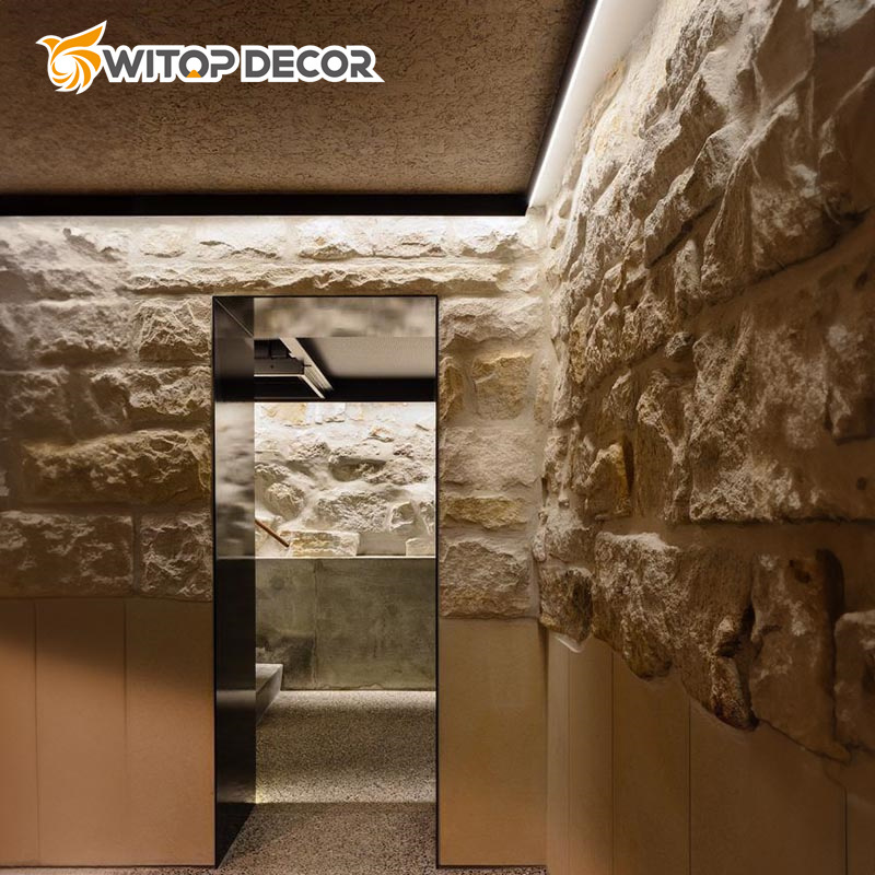 Artificial Polyurethane PU Faux Stone for Interior Home Decoration Flexible and Flame Retardant