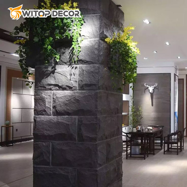 3D PU Rock Vener Wall Panel Modern Style Luxury Hall Office Building Artificial Stone Culture Stone