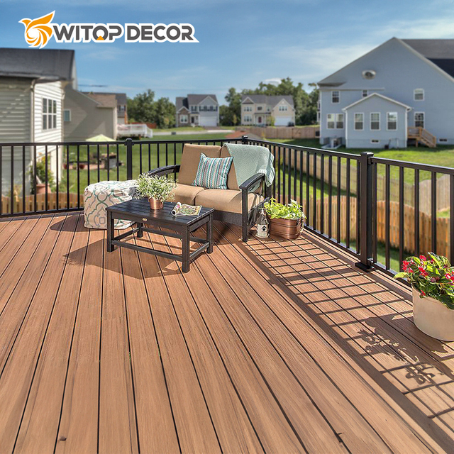 Co-Extrusion WPC Decking Flooring for Exterior Swimming Pool WPC Hollow Decking