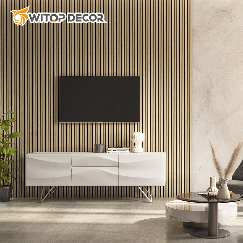 Contemporary Grey Oak Acoustic Wood Slat Panels