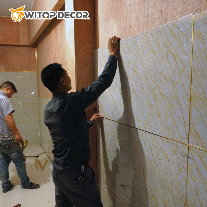 High Glossy Waterproof PVC Marble Sheet UV Board Wall Panel Spc
