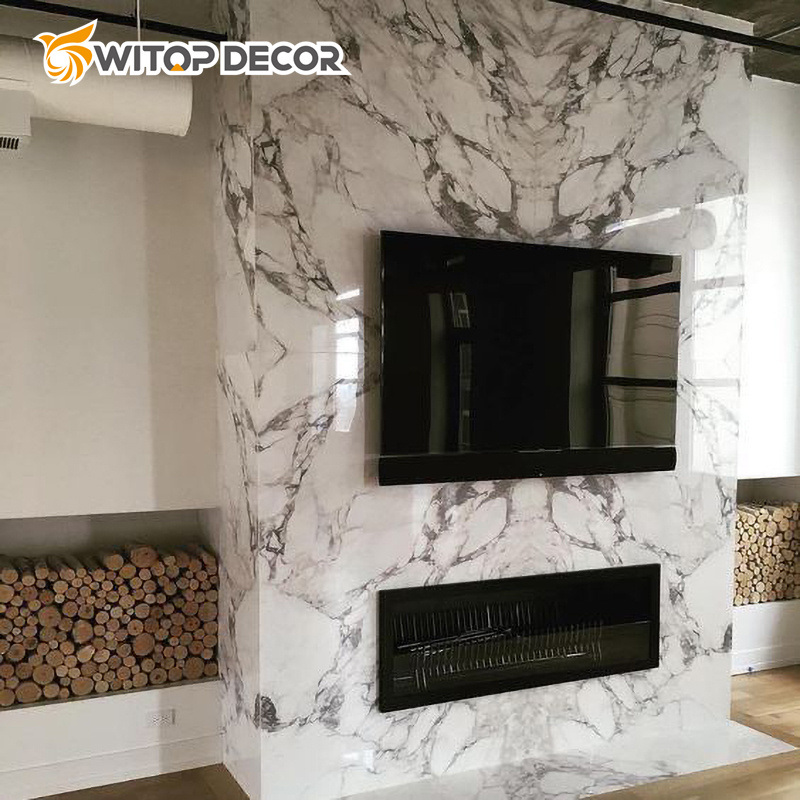 High Glossy UV Marble Waterproof Hard Plastic Sheet PVC Marble Sheetv