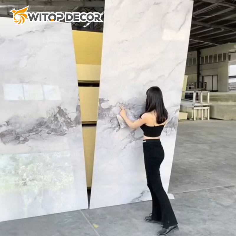Good Scuff Resistance Waterproof UV Interior Wall Decorative UV Marble Sheet PVC Wall Panels