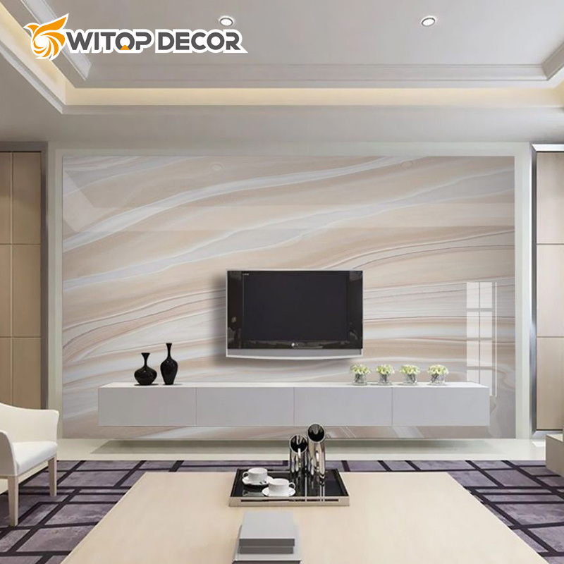 Replacement 3mm Hot Transfer PVC Fiber Cement Board Wall UV Marble Sheet Panel