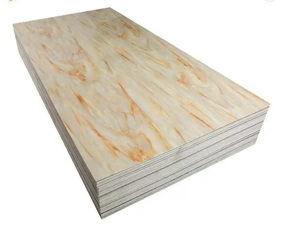 1.22m*2.44m 3mm Anti-Corrosive UV Coating High Gloss PVC UV Wall Marble Sheet