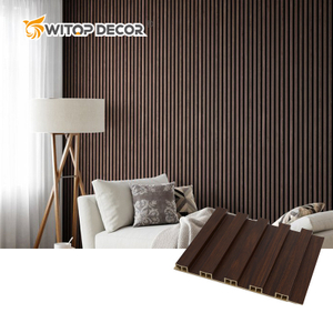 Interior Plastic Wooden Composite Covering Board Wainscoting Vinyl Timber Decorativo 3D Fluted Cladding PVC WPC Wall Panel