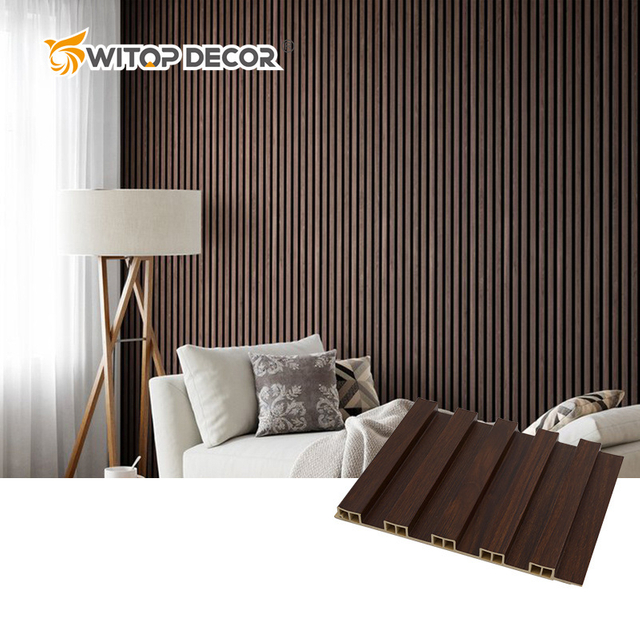 Interior Plastic Wooden Composite Covering Board Wainscoting Vinyl Timber Decorativo 3D Fluted Cladding PVC WPC Wall Panel