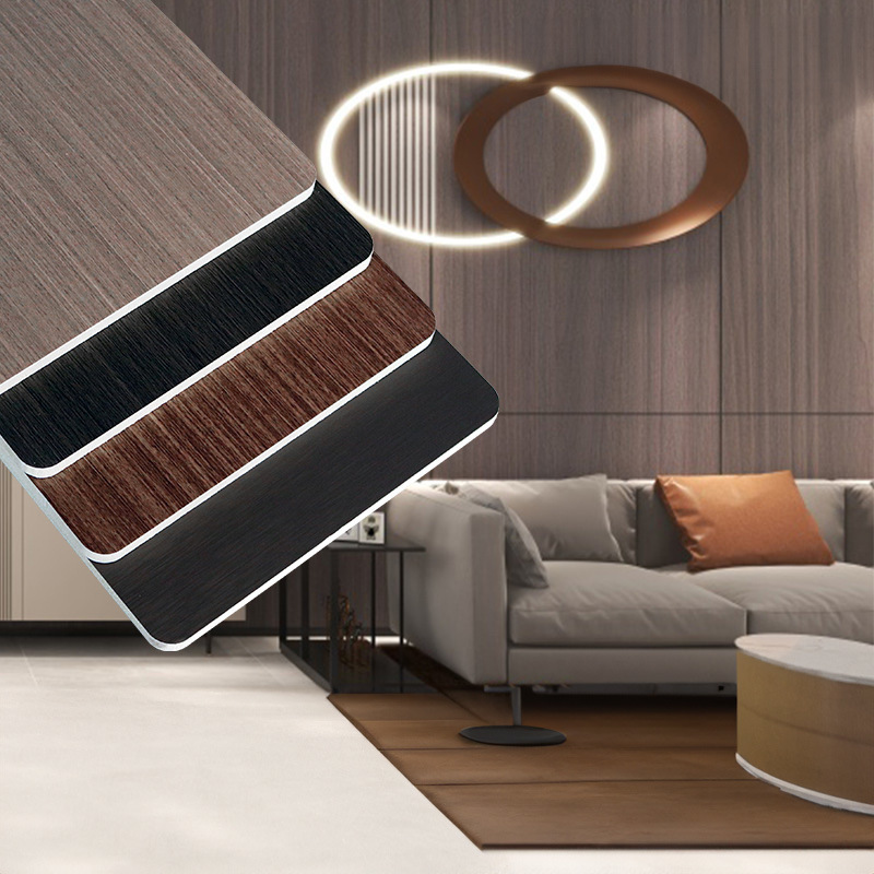 Metal Veneer Wall Panel Brushed Wood Veneer Bamboo Charcoal Bamboo Veneer Charcoal