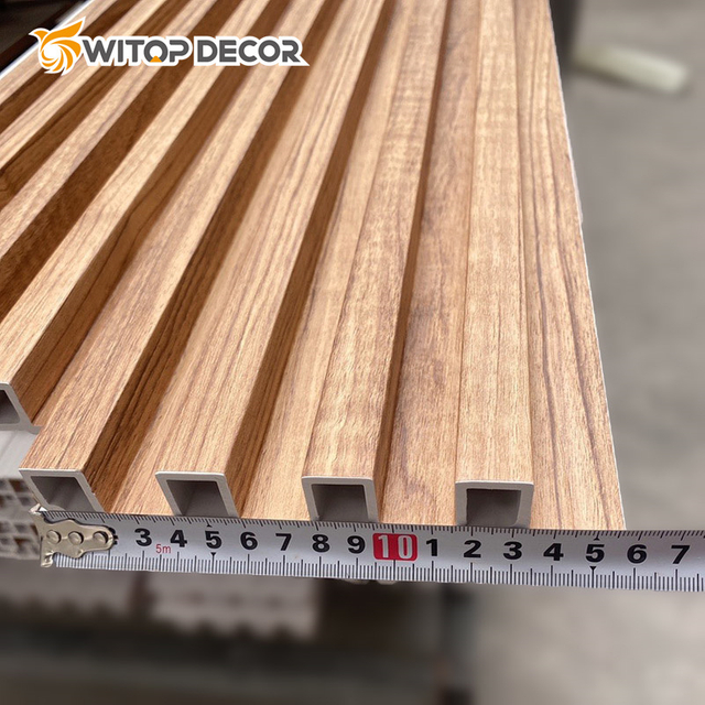 WPC Wall Panel Wood Grain Interior Decoration WPC Fluted Panel
