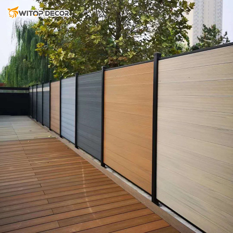 Wood Plastic Composite Park Fence WPC Garden Private Fencing