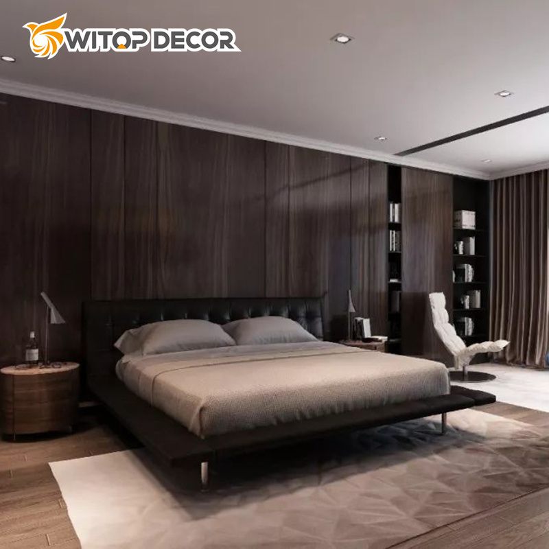 Customized Wood Veneer Bamboo Charcoal 3D Decor Bamboo Charcoal Veneer for Interior