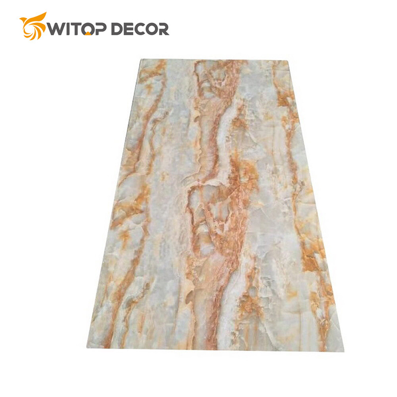 High Glossy UV Marble PVC Sheet 1220*2440*3mm Decorative Marble Alternative