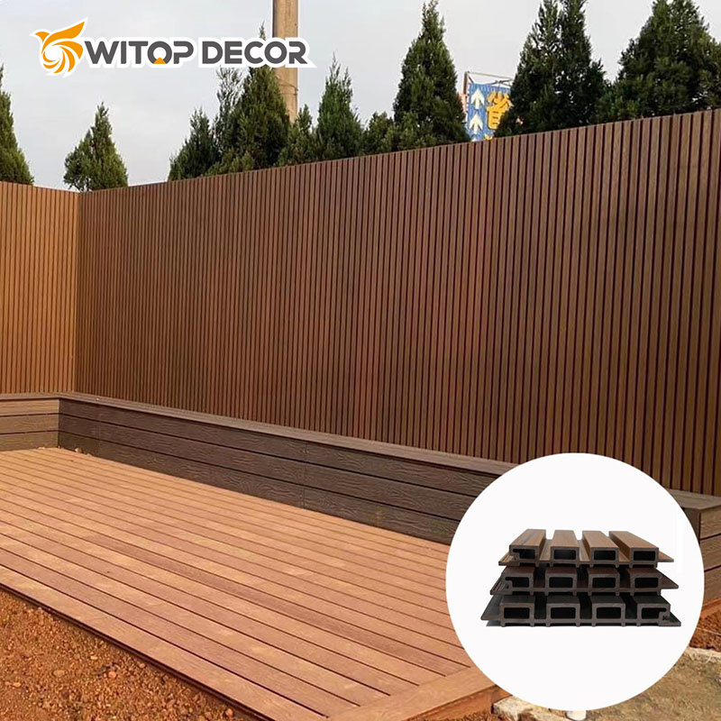 3D Wooden Composite WPC Wall Cladding Outdoor Plastic WPC Wall Panel Decoration