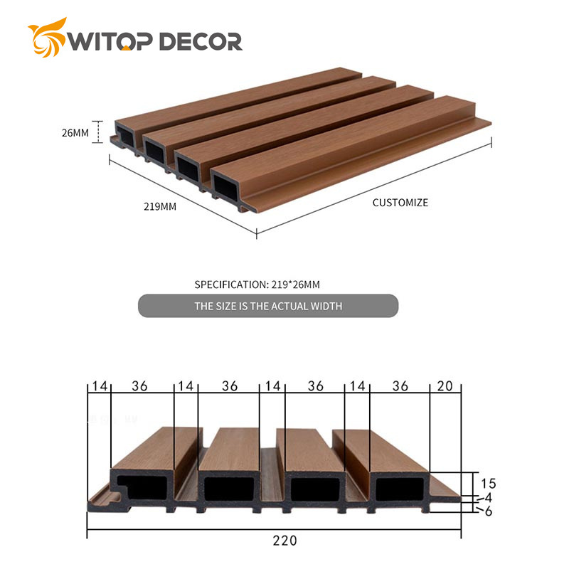 Outdoor WPC Decking Panel Wall Cladding Easy to Install Wall Panel