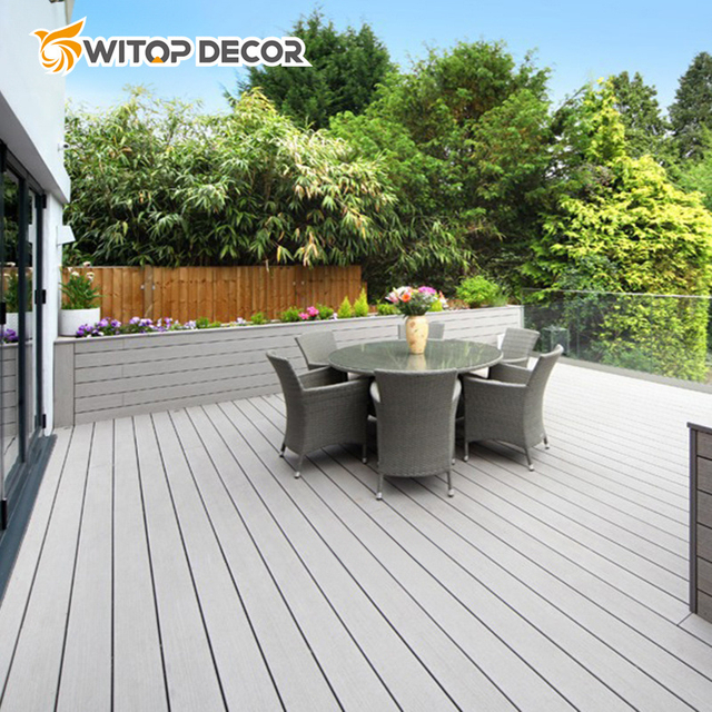 Solid Coextrusion Decking Composite Outdoor WPC Decking Floor