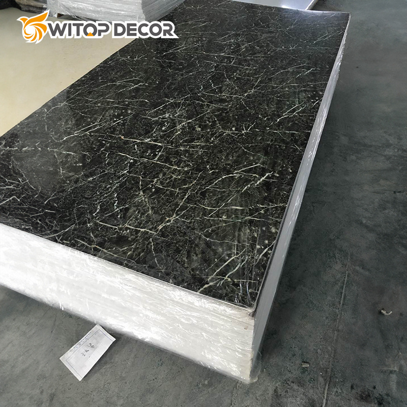 High Glossy Flexible Waterproof Wall Decorative PVC UV Marble Board