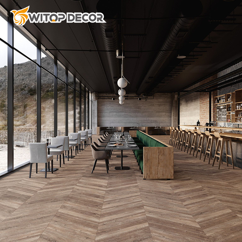 Black and White Marble Deco PVC Lvt Flooring Square Tile Shape