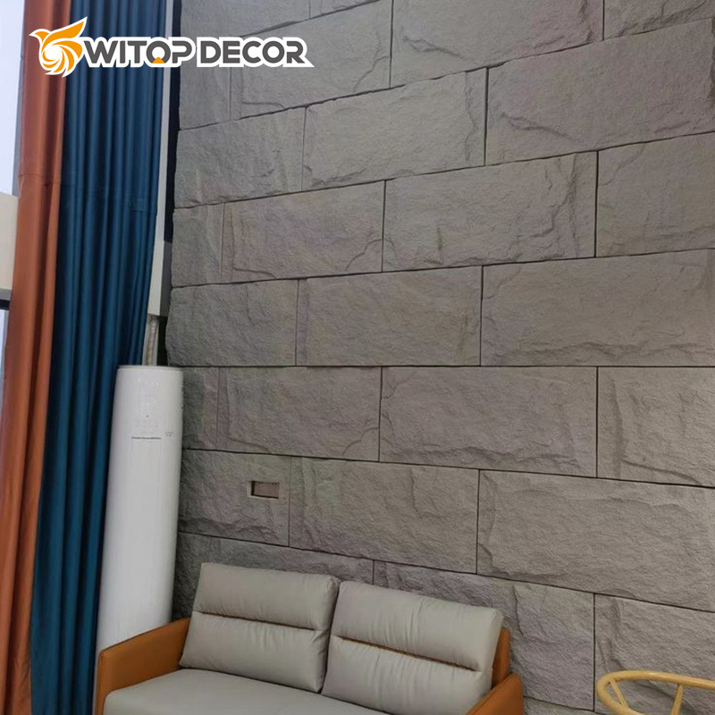 Polyurethane Faux Decorative Stone Wall Panels for Interior TV Background Wall