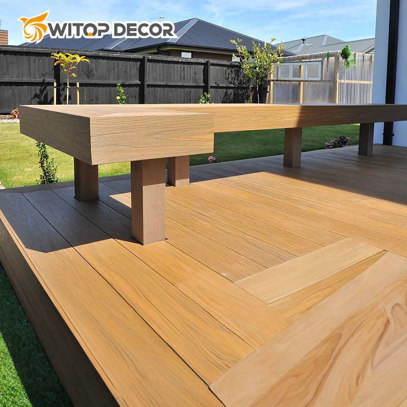 Co-Extrusion WPC Decking Flooring for Exterior Swimming Pool WPC Hollow Decking