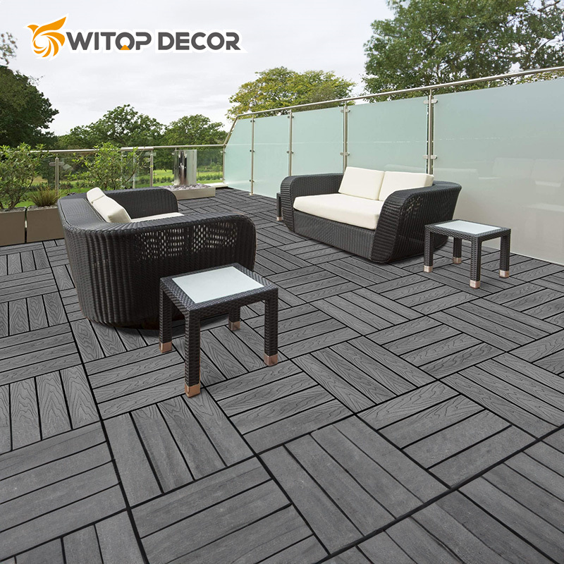 Hollow Balcony Anti-Slip Wood Plastic Composite WPC Co-Extrusion Decking