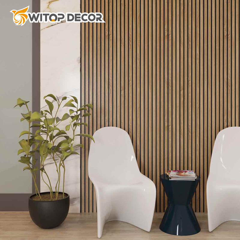 3D Indoor Decor Grille Fluted Solid Wood Wall Panels for TV Background Decor