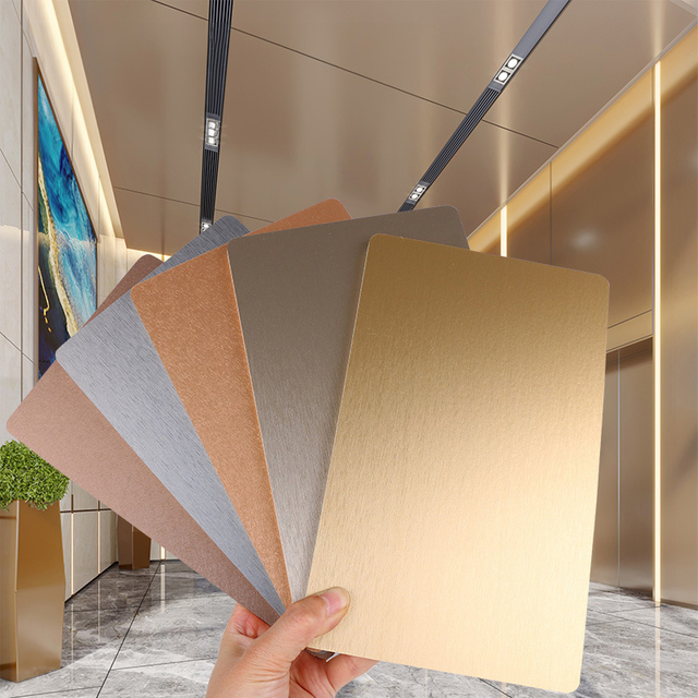 Interior Decorative Gold Colored Wall Panel 3D Water Ripple Wood Veneer