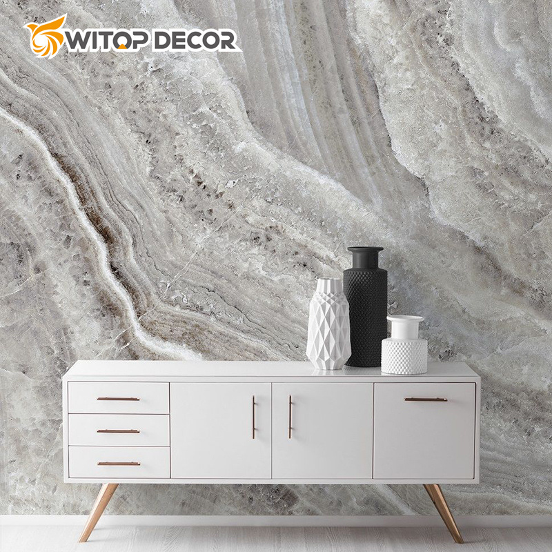 Custom PVC Poly Marble Sheet UV Sheet UV Marble for Interior Decoration Wall