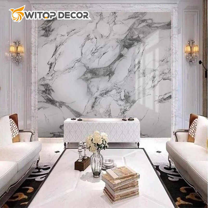 Home Decoration Wall Interior 3mm Glossy PVC Marble UV Sheet
