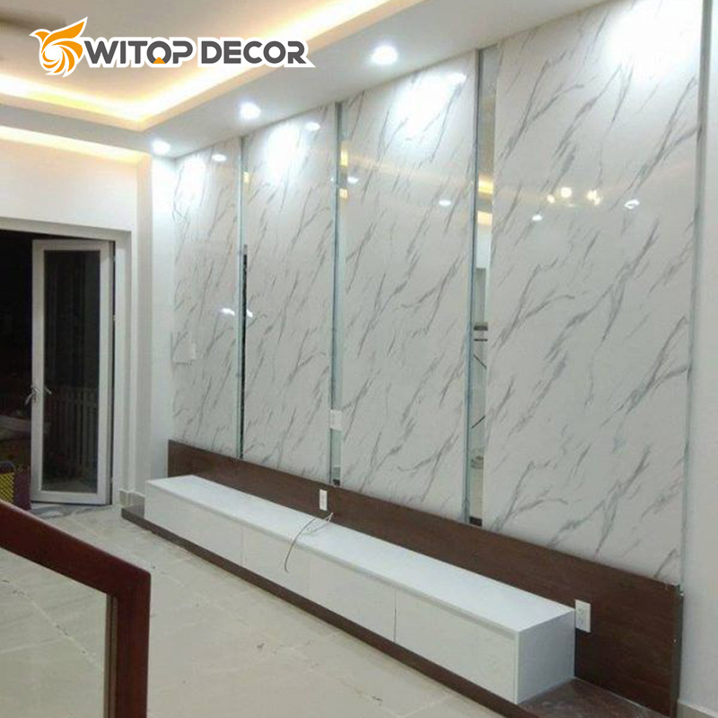 Good Scuff Resistance Waterproof UV Interior Wall Decorative UV Marble Sheet PVC Wall Panels