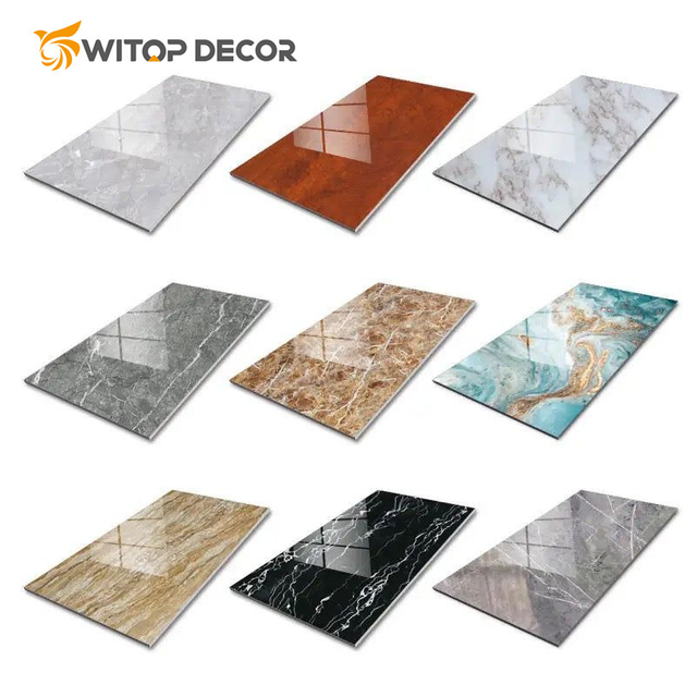 Construction Material Waterproof Laminas De PVC Marble Sheet