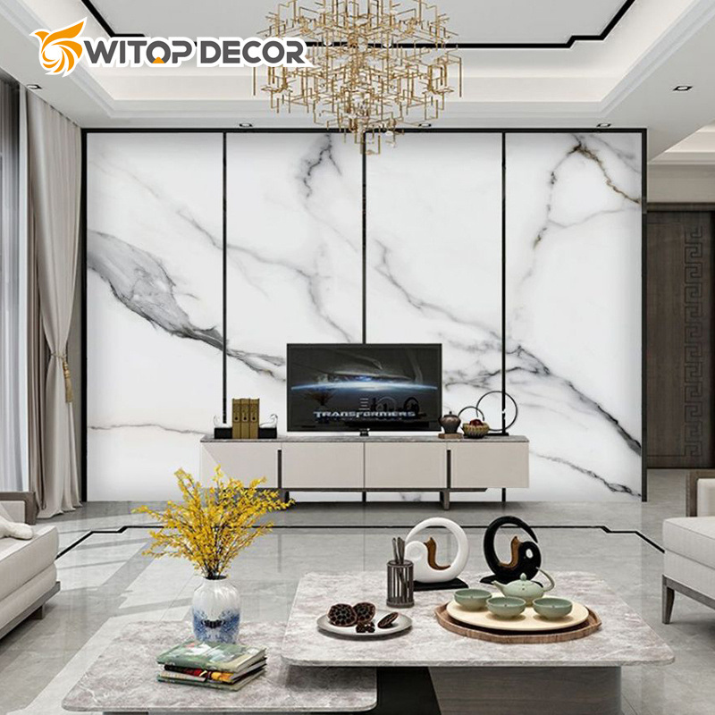 Low Prices Lightweight Wall Materials PVC UV Marble Sheet for Partition Wall Panel