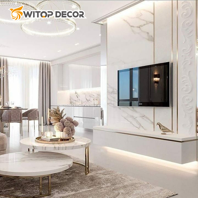 Fireproof New Design Plastic Wall Panel Alternative PVC Marble Sheets UV Board for Indoor